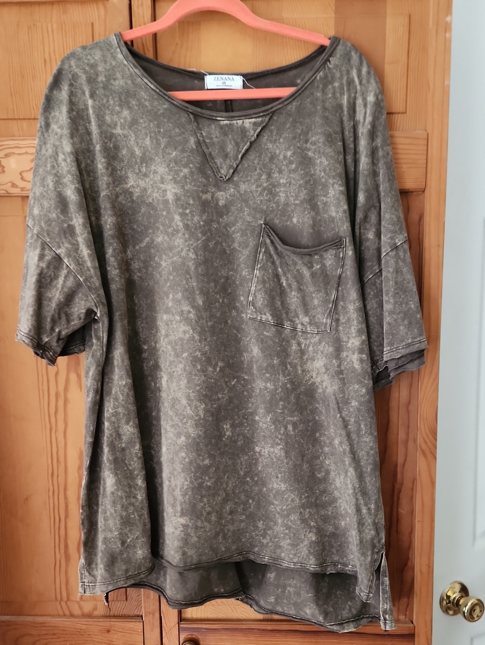 ZENANA Women's Gray Cotton Mini Dress Size 2X